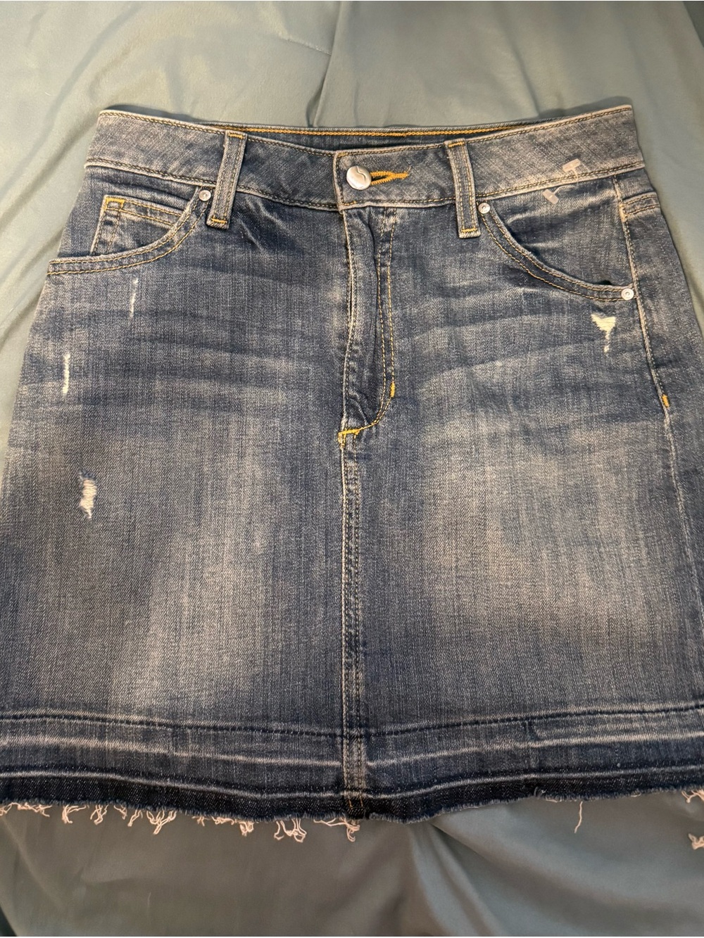 Joe's Jeans Distressed Blue Denim Mini Skirt